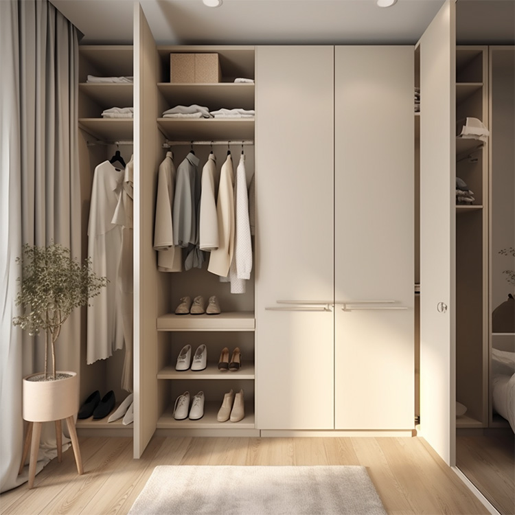 Cream style large wardrobe, home bedroom