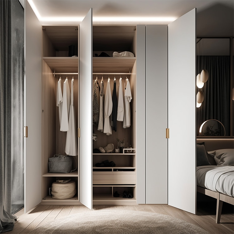 Bedroom furniture integrated walk-in closet