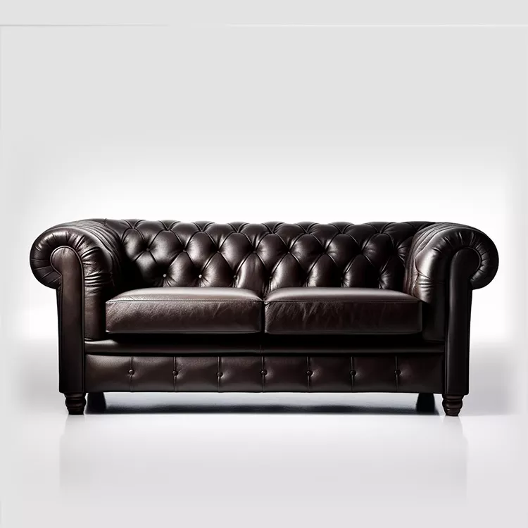 French premium dark leather sofa
